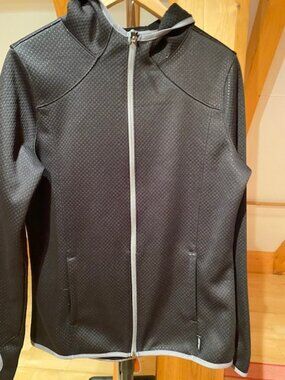 AVIA Hoodie, Women's Size Medium, Black with gray Full Zip, Long Sleeve